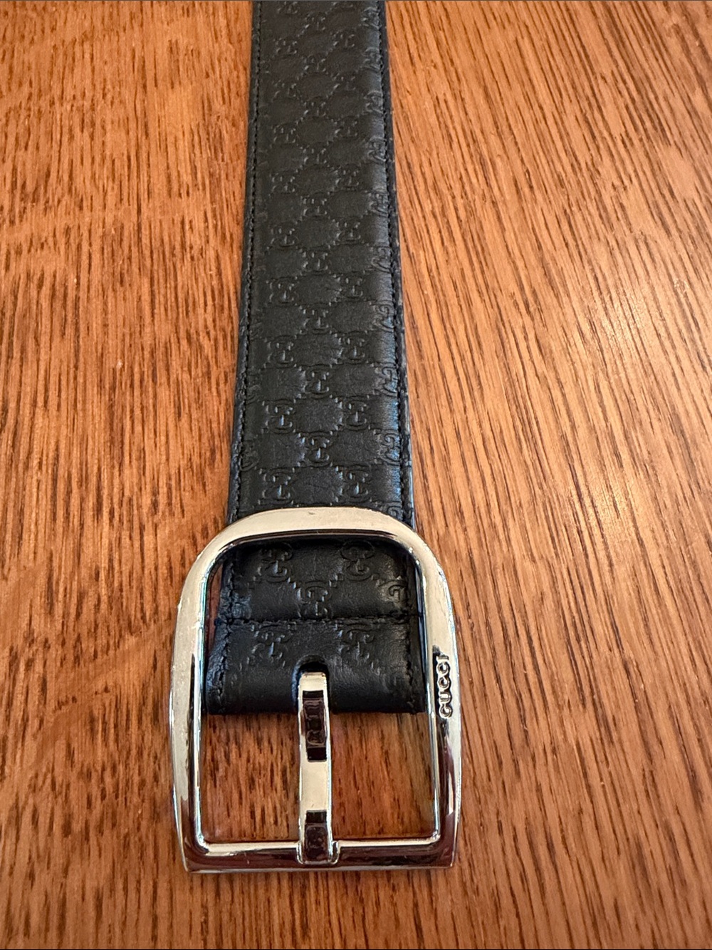 Gucci Soft Microguccissima size 85  Leather Men's Belt with Silver-Tone Buckle